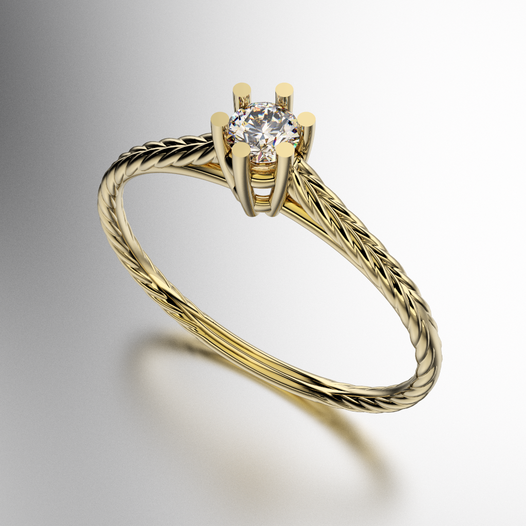 ANILLO SOLITARIO TRENZADO (MOD. A265)