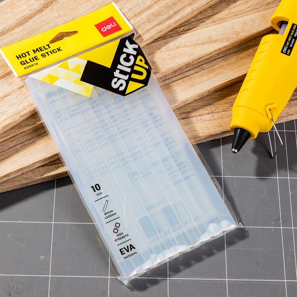 DELI A29912 HOT MELT GLUE STICK 11mmX200mm 10/PKT