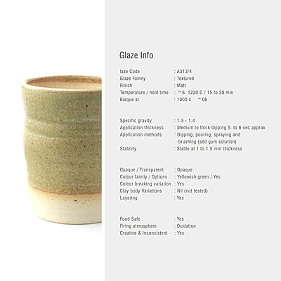 Sara Mid Fire Matt Textured Avocado A313/4 Sara Mid Fire Matt Textured Avocado A313/4