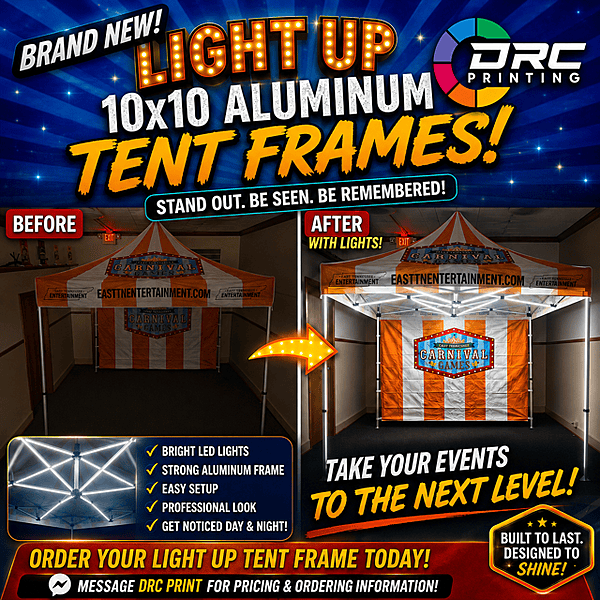 10ft x 10ft Light Up Aluminum Tent Frame