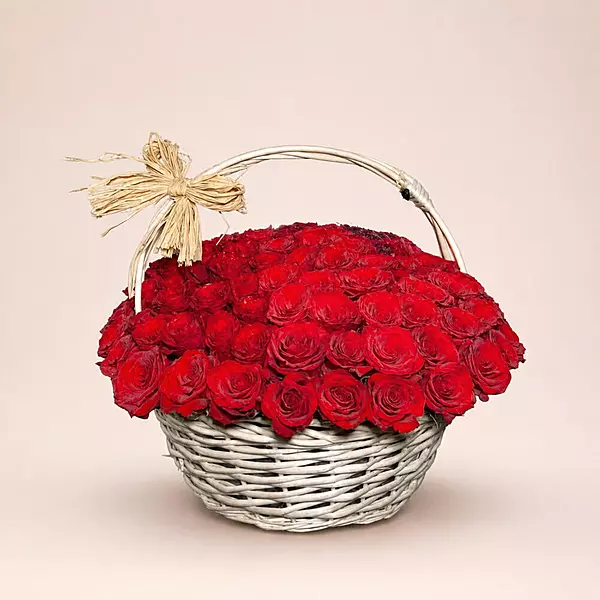 101 Red Rose Basket
