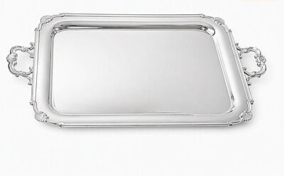 Shell Corner 2 Handle Tray English Silver Plate c.1890. SKU #: A611.