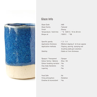Sara Mid Fire Textured Lapis Blue A69