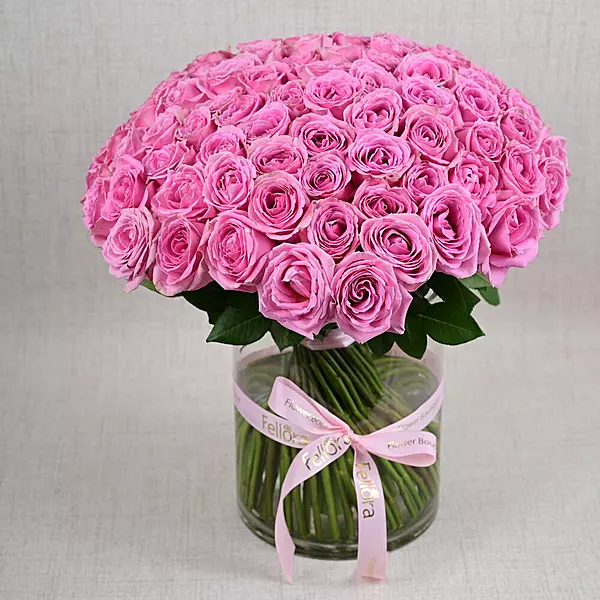 101 Pink Warm Roses Grand Luxury Vase