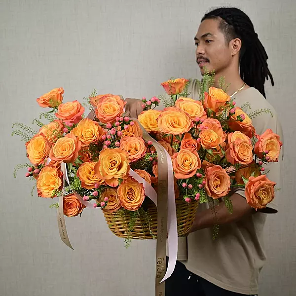 101 Orange Roses Grand Luxury Basket