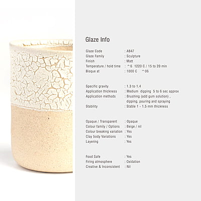 Sara Mid Fire Sculpture Glaze A847 Sara Mid Fire Sculpture Glaze A847
