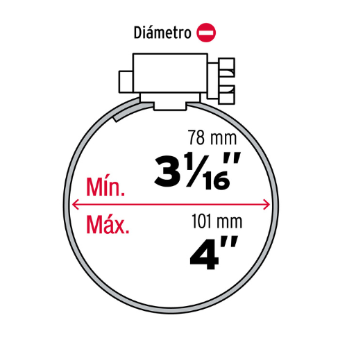 Bolsa con 5 abrazaderas reforzadas # 56, 3-1/16 - 4' - AB-56 / 44247