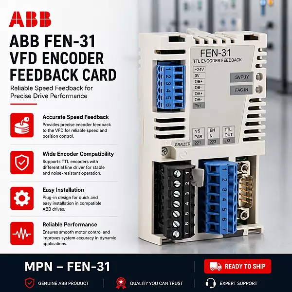 ABB VFD Encoder Feedback Card FEN-31
