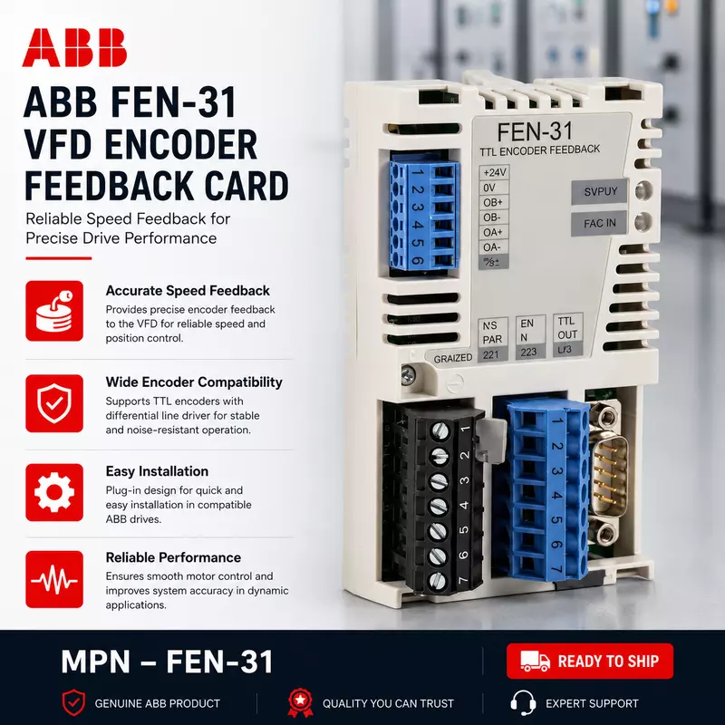 ABB VFD Encoder Feedback Card FEN-31
