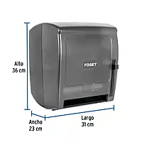 Dispensador de ABS para toalla de papel en rollo,humo, FOSET - ABP-40H / 49274