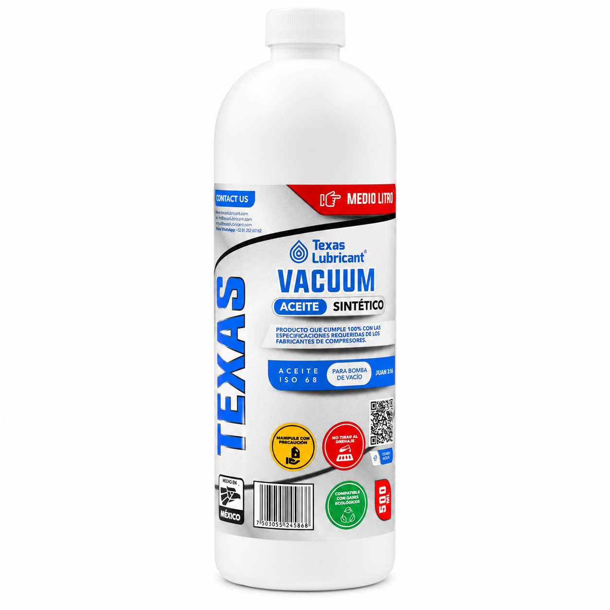 Aceite Mineral para Bomba de Vacio TEXAS, 500 ml - ABV12