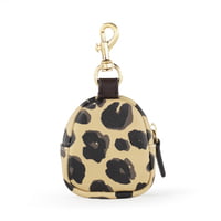 Little Pouch Charm- Leopard Vegan Leather