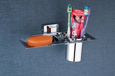 SOAP DISH WITH TUMBLER HOLDER Premium Quality SS304 Grade Piranha Brand Part Code PE-FLZ-106 SOAP DISH WITH TUMBLER HOLDER Premium Quality SS304 Grade Piranha Brand Part Code PE-FLZ-106