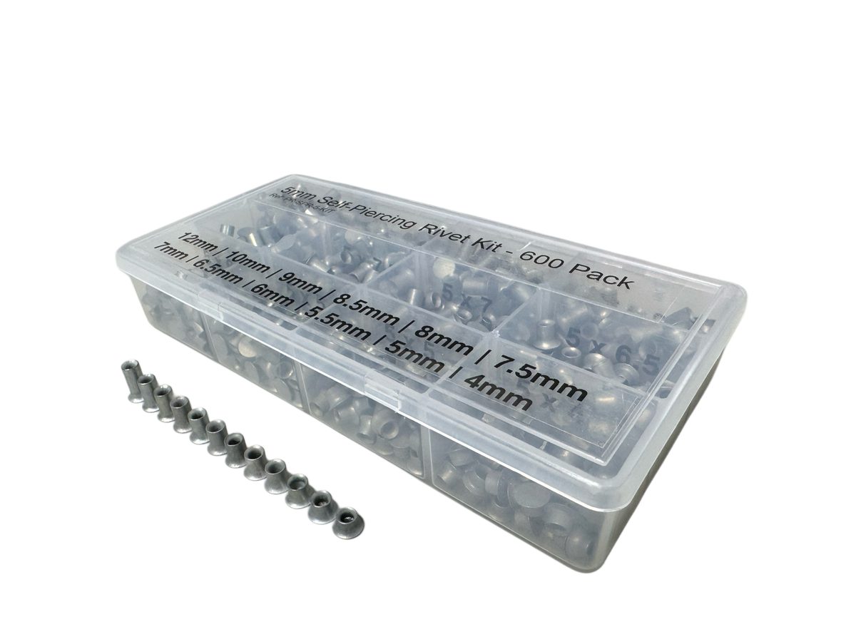 5mm Self-Piercing Rivet Kit 600 Pack - 50 each size 5mm Self-Piercing Rivet Kit 600 Pack - 50 each size