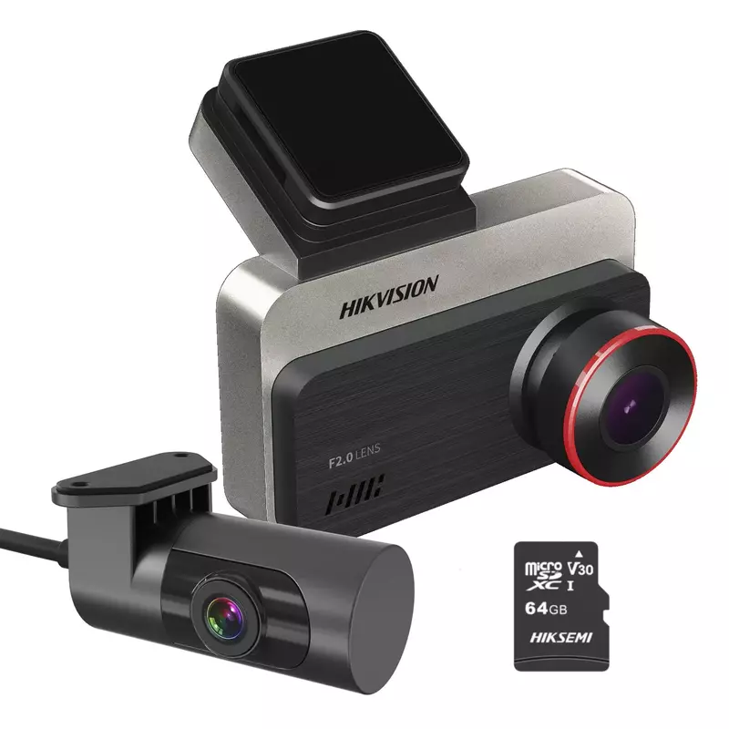 Hikvision C200S Dashcam, with 64GB Micro-SD