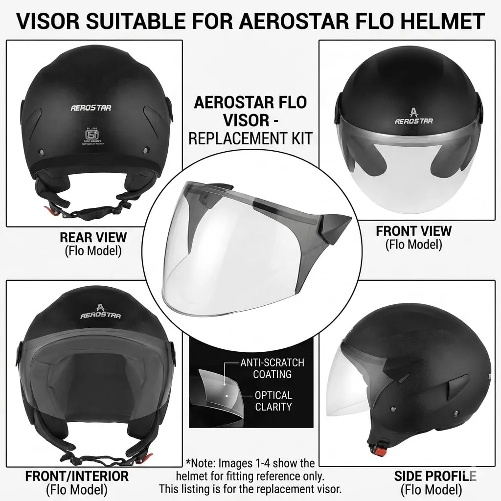 AEROSTAR SPARE PARTS CLEAR VISOR FOR FLO PLUS AEROSTAR SPARE PARTS CLEAR VISOR FOR FLO PLUS