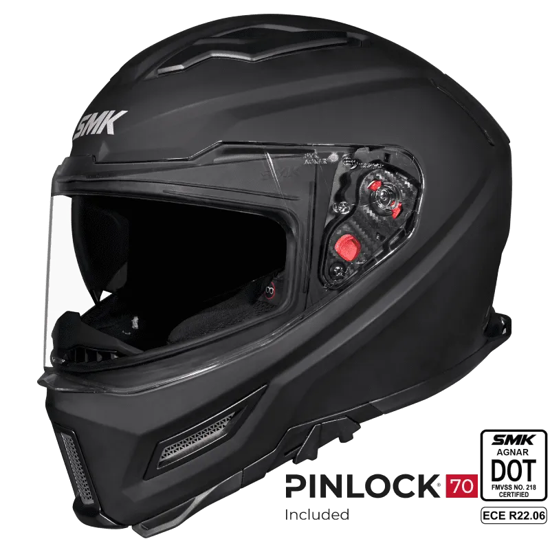 SMK AGNAR MATT BLACK MA200 2XL SMK AGNAR MATT BLACK MA200 2XL
