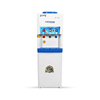 Modern Atlantis Air Press touchless floor standing water dispenser in a sleek office setting. Modern Atlantis Air Press touchless floor standing water dispenser in a sleek office setting.