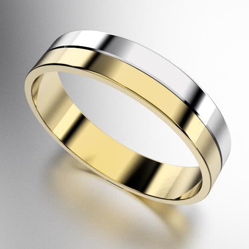 ALIANZAS CINTA BICOLOR 4MM REGULAR FIT- PRECIO POR UNIDAD