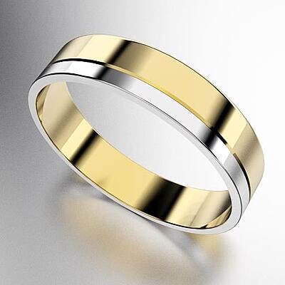 ALIANZAS BICOLOR CINTA CON BANDA SOBRE LA ORILLA 4MM REGULAR FIT - PRECIO POR UNIDAD ALIANZAS BICOLOR CINTA CON BANDA SOBRE LA ORILLA 4MM REGULAR FIT - PRECIO POR UNIDAD