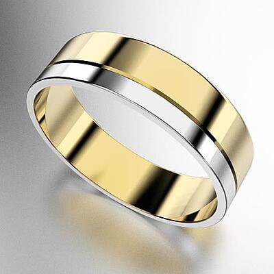 ALIANZAS BICOLOR CINTA CON BANDA SOBRE LA ORILLA 5MM REGULAR FIT - PRECIO POR UNIDAD ALIANZAS BICOLOR CINTA CON BANDA SOBRE LA ORILLA 5MM REGULAR FIT - PRECIO POR UNIDAD