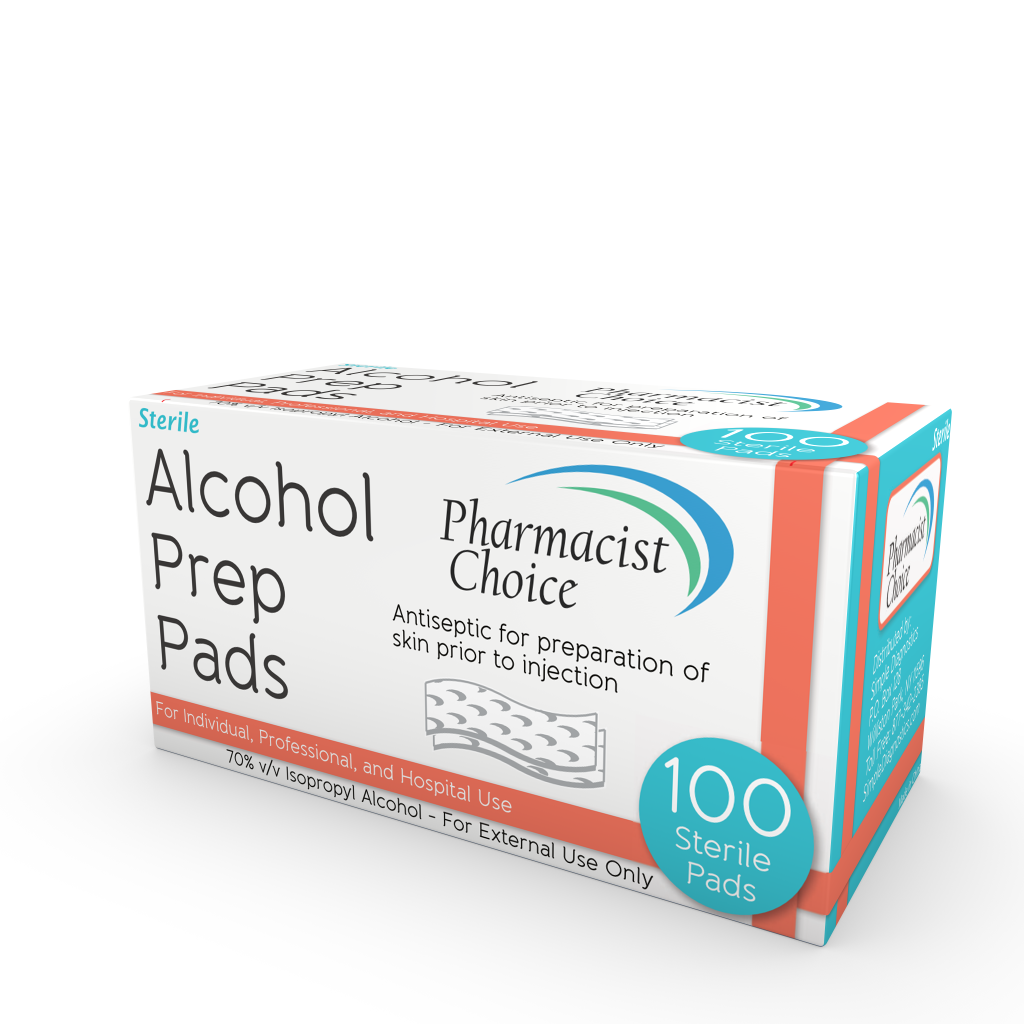 Pharmacist Choice Alcohol Prep Pads 100 CT - CASE - 50/CS