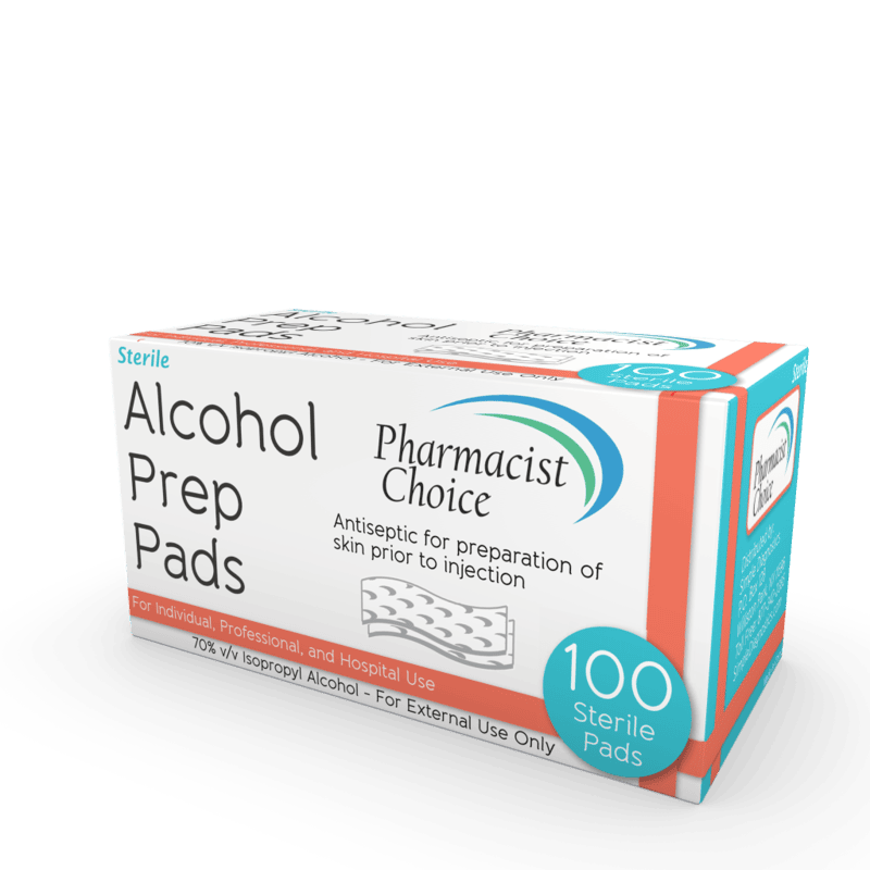 Pharmacist Choice Alcohol Prep Pads 100 CT - CASE - 50/CS