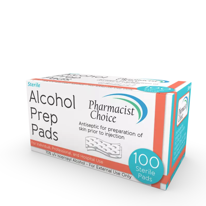 Pharmacist Choice Alcohol Prep Pads 100 CT - CASE - 50/CS