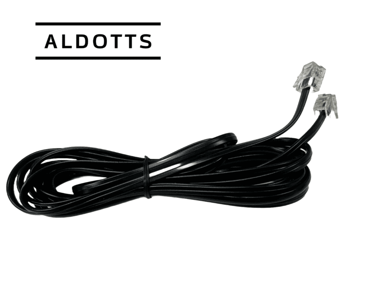 RJ11 Telephone Patch Cable 10M 2 Pairs (Pure Copper)- Black