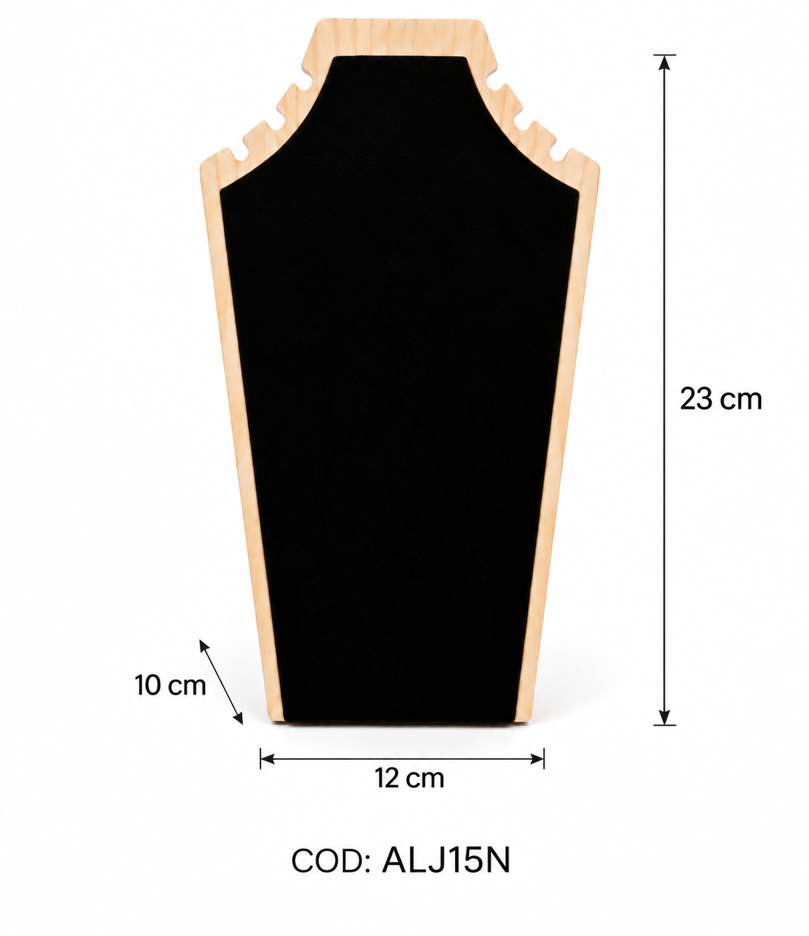 EXHIBIDOR CAPILLA BUSTO NEGRO CON MARCO DE MADERA (23*12CM) - (ALJ15)
