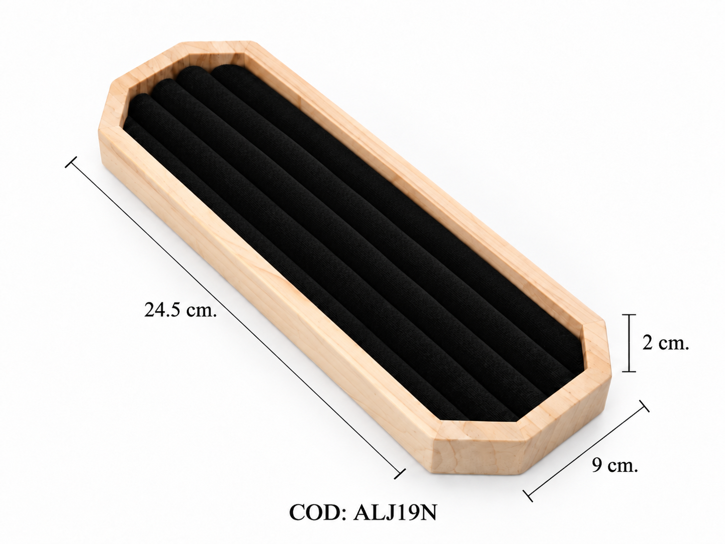 EXHIBIDOR DE ANILLOS NEGRO (24*9CM ) - (ALJ19)