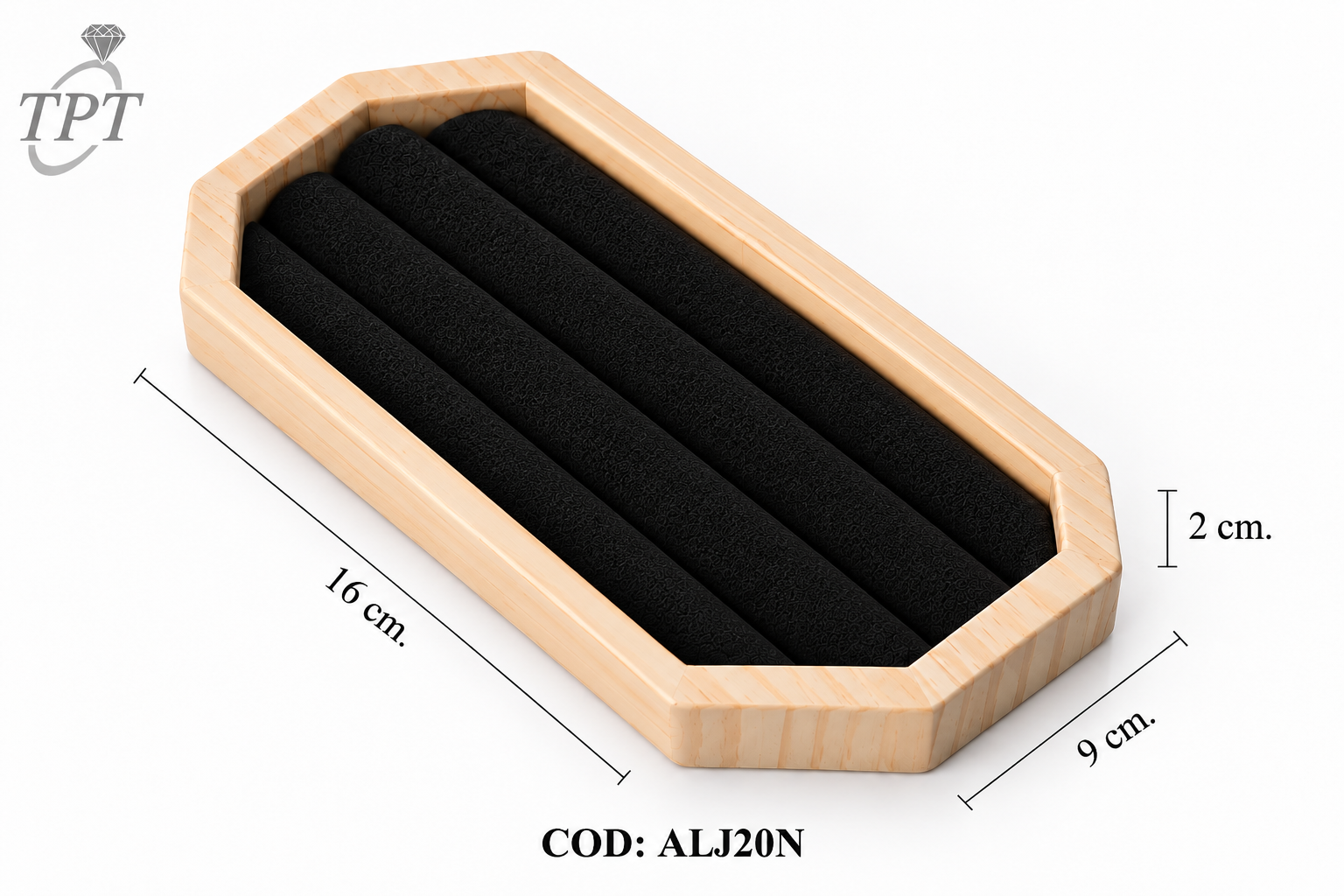 EXHIBIDOR DE ANILLOS NEGRO (16*9CM ) - (ALJ20)