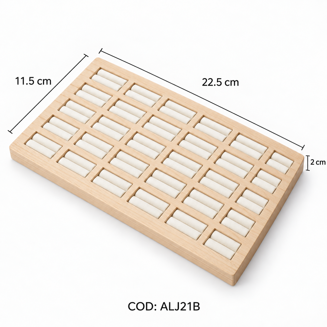 EXHIBIDOR DE ANILLOS PARA 30 UNIDADES EN COLOR BLANCO (22.5 * 11.5 CM) - (ALJ21) EXHIBIDOR DE ANILLOS PARA 30 UNIDADES EN COLOR BLANCO (22.5 * 11.5 CM) - (ALJ21)