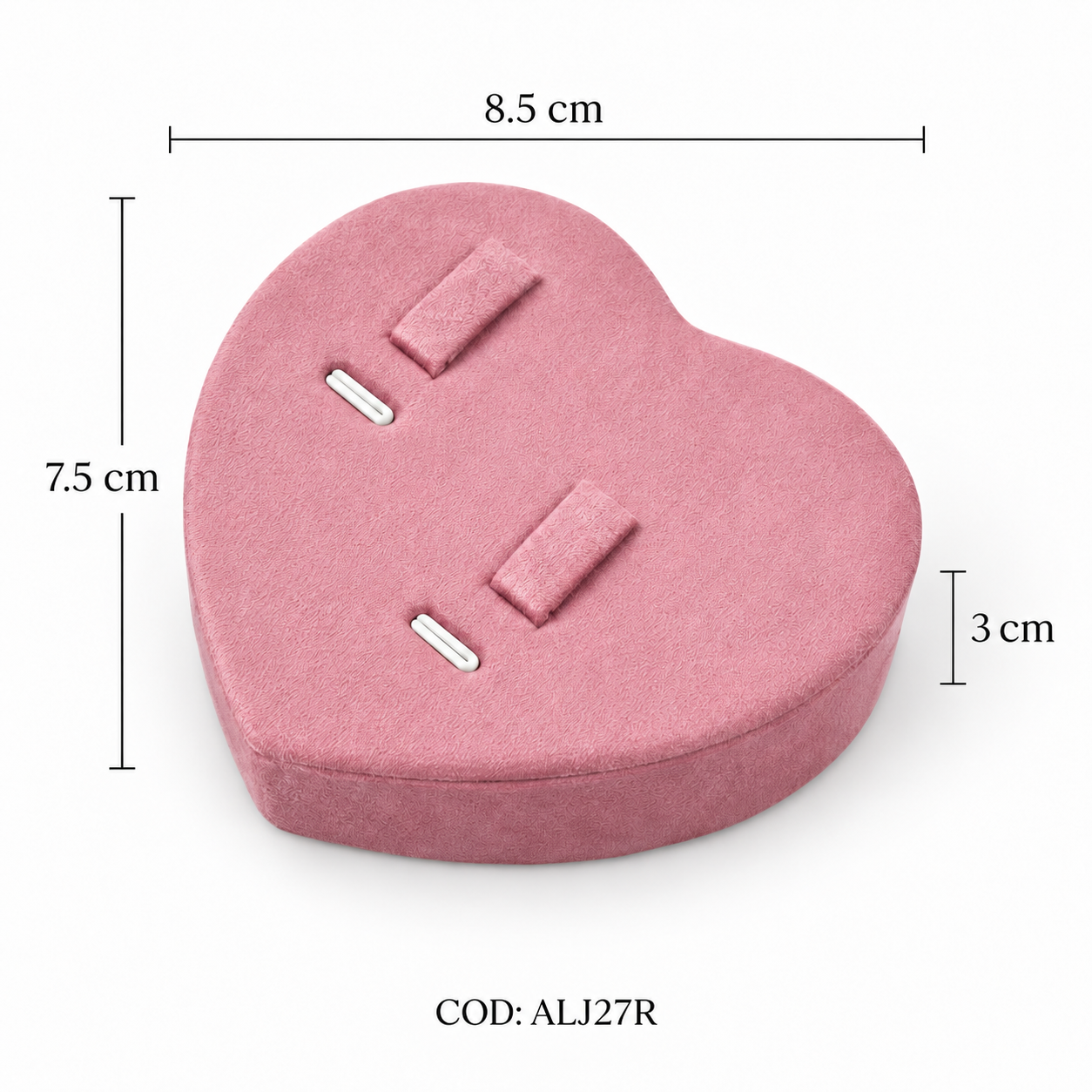 EXHIBIDOR PARA ALIANZAS CORAZON ROSA (8.5*7.5MM) -  (ALJ27)