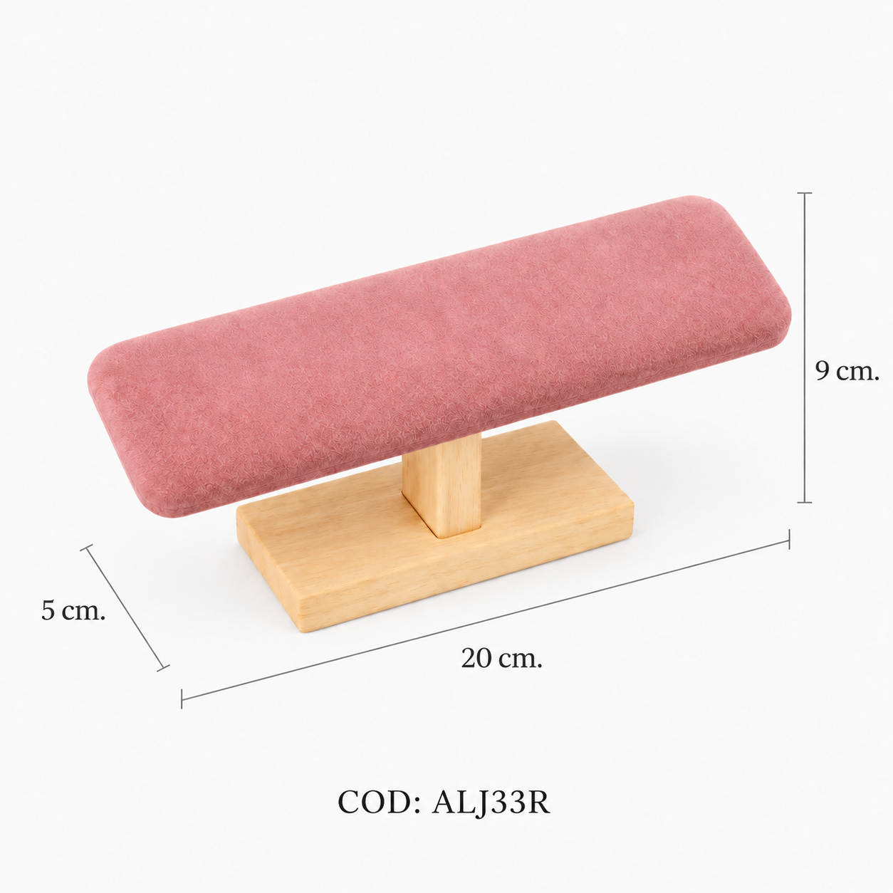 EXHIBIDOR DE ESCLAVAS DE MADERA ROSA (19.5*8.5CM) - (ALJ33)