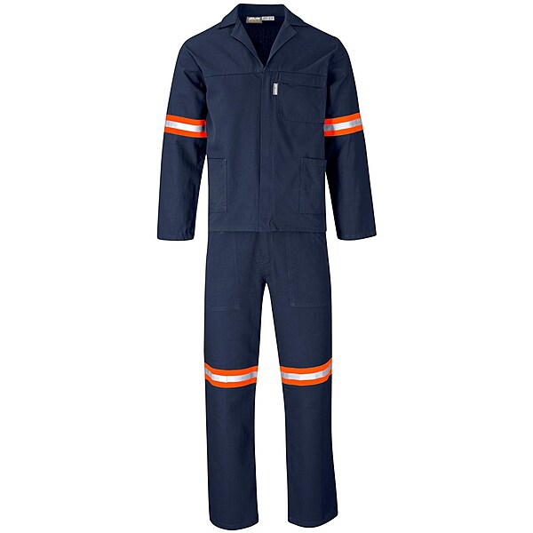 Technician 100% Cotton Conti Suit - Reflective Arms & Legs - Orange Tape