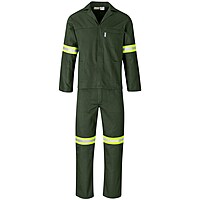 Acid Resistant Polycotton Conti Suit - Reflective Arm, Legs & Back - Yellow Tape