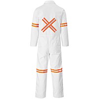 Safety Polycotton Boiler Suit - Reflective Arms Legs & Back - Orange Tape