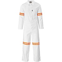 Safety Polycotton Boiler Suit - Reflective Arms Legs & Back - Orange Tape