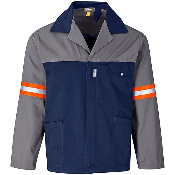 Site Premium Two-Tone Polycotton Jacket - Reflective Arms - Orange Tape