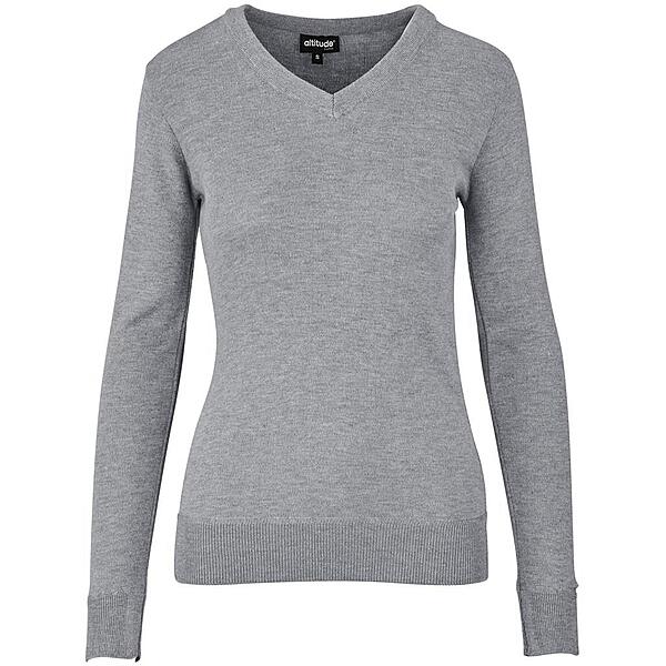 Ladies Long Sleeve Peru V-Neck Jersey - Grey