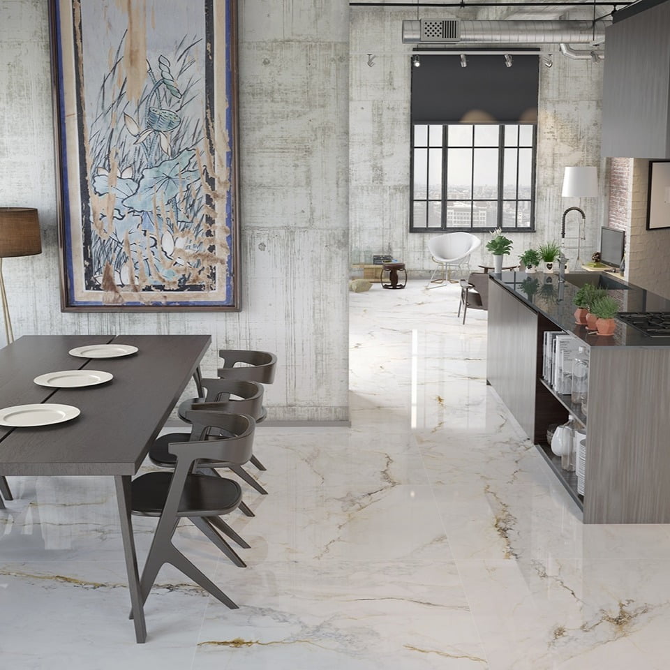 Gresie LIMESTONE, CALACATA GOLD PULIDO 120X120