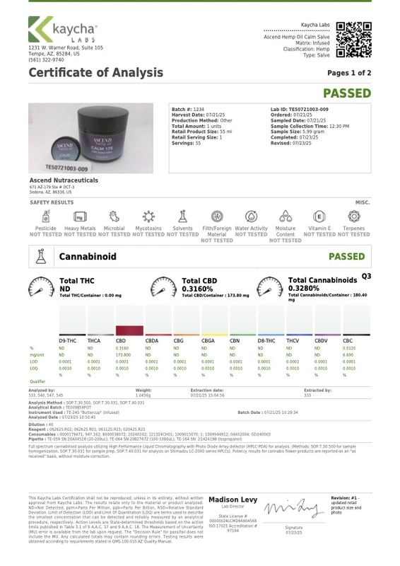 Calm 175 CBD Stress Salve