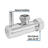 Llave angular, 1/4 vuelta, tipo barrilito, maneral palanca - ANG-04 / 49113