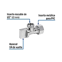 Llave angular de latón, 1/2 x 1/2' para CPVC - ANG-CPVC / 49108