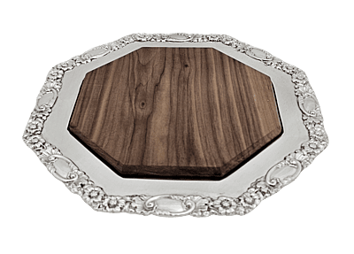 Bread Board Octagonal English Silver Plate c.1885. SKU #: A1083.