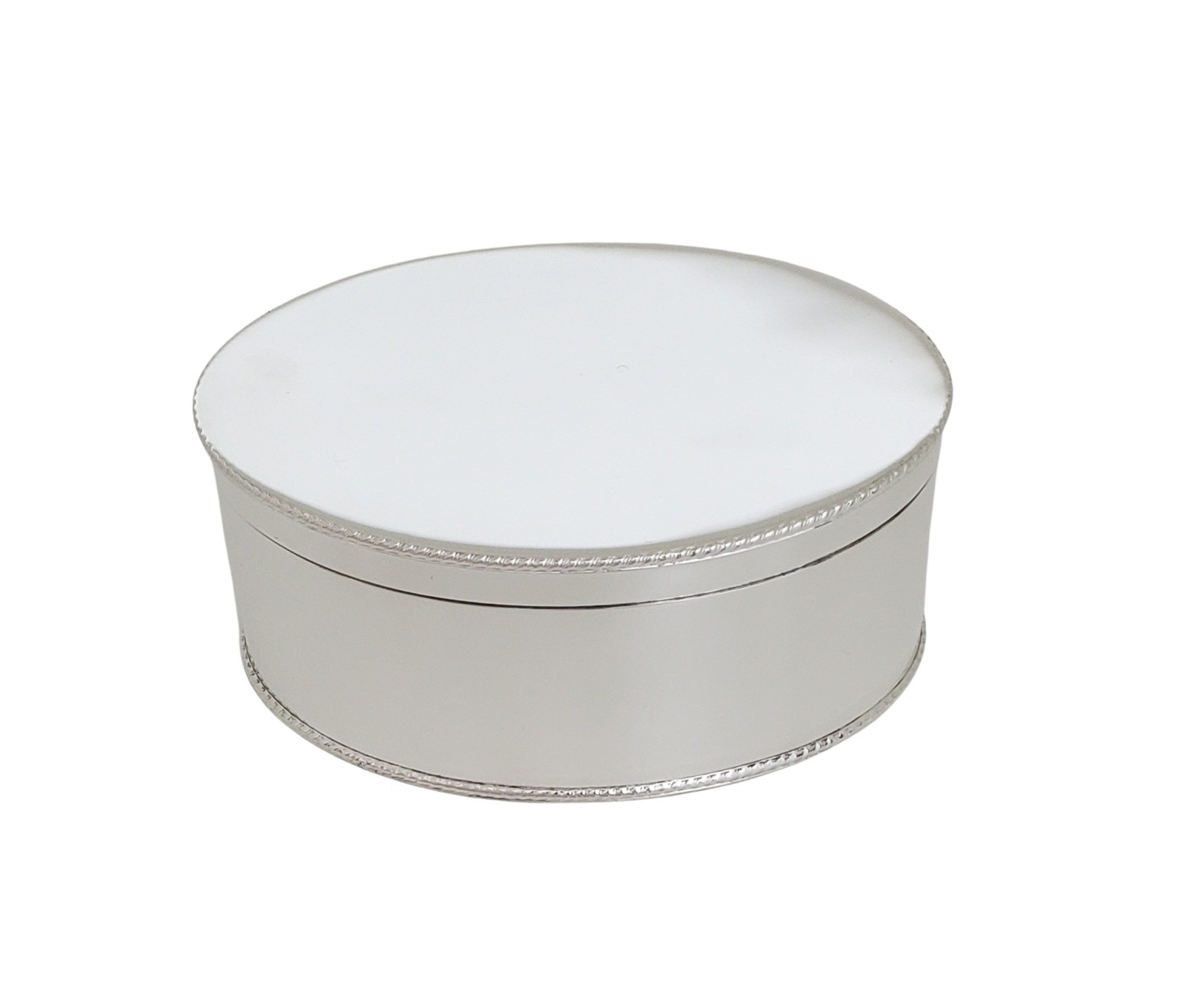 Hinged Gadroon Border Box 4.5" x 3.5"h English Silver Plate c.1900 Hinged Gadroon Border Box 4.5" x 3.5"h English Silver Plate c.1900