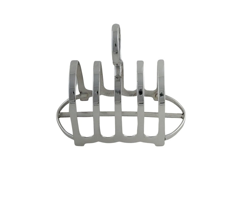 Toast Rack Hotel Silver 5 Bar  with Oval Base English Silver Plate c.1980