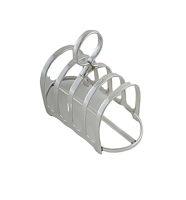 Toast Rack Hotel Silver 5 Bar  with Oval Base English Silver Plate c.1980
