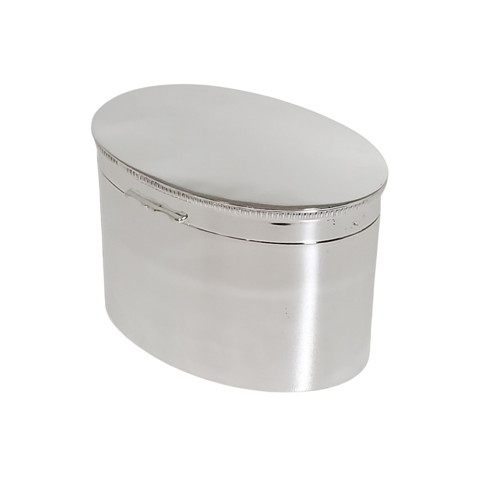 Oval Box Shaped & Footed English Silver Plate c.1980 Oval Box Shaped & Footed English Silver Plate c.1980